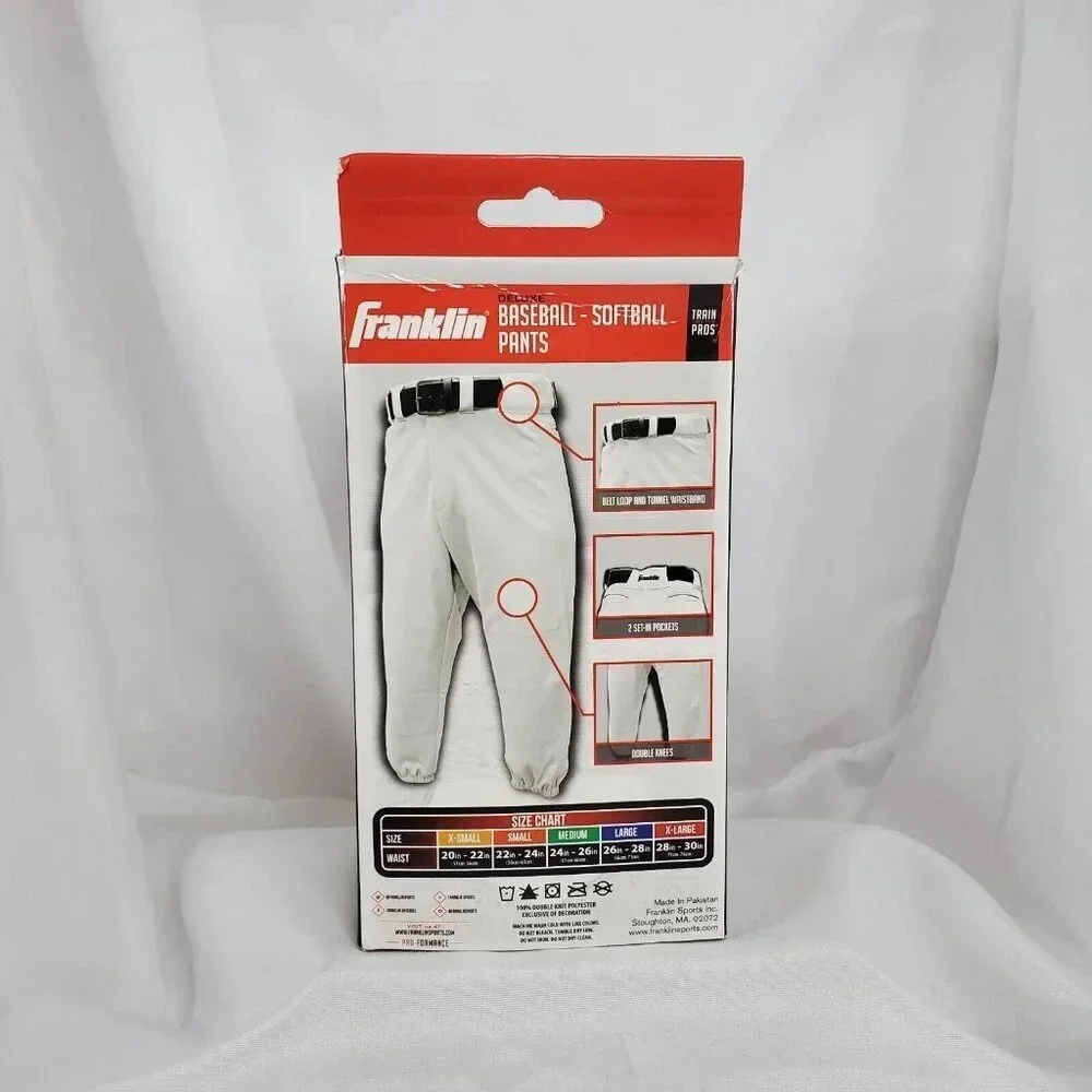 Franklin Deluxe Youth Small Baseball Softball Pants Boys Girls White - Picture 2 of 6